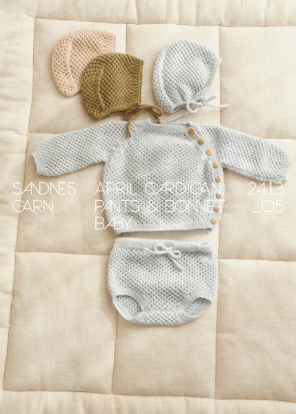 Einzelanleitung 2413-05, April Cardigan & Diaper Pants & Bonnet